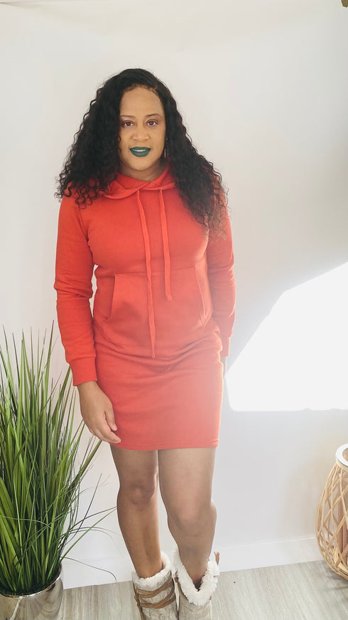 She Fly - hoodie dress (rust)